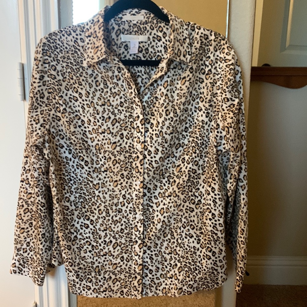 Cheetah print cotton blouse